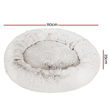 i.Pet Pet bed Dog Cat Calming Pet bed Extra Large 110cm Charcoal Sleeping Comfy Washable i.Pet
